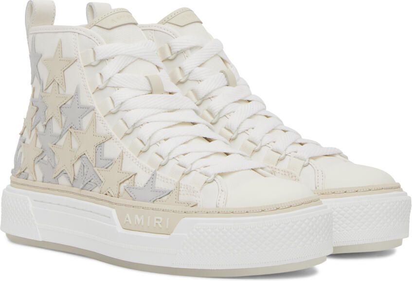 AMIRI White Stars Court High-Top Sneakers - Picture 2