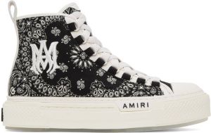 AMIRI Black & White Bandana Court Hi Sneakers