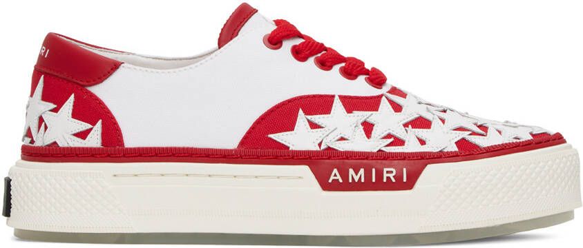 AMIRI Red & White Stars Court Sneakers
