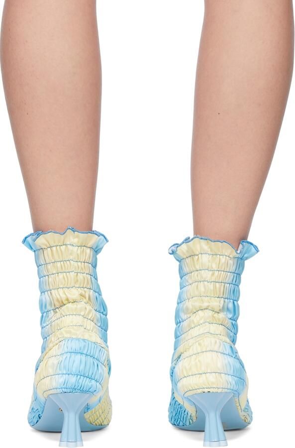 Amy Crookes Blue & Yellow Marthe Ankle Boots - Picture 5