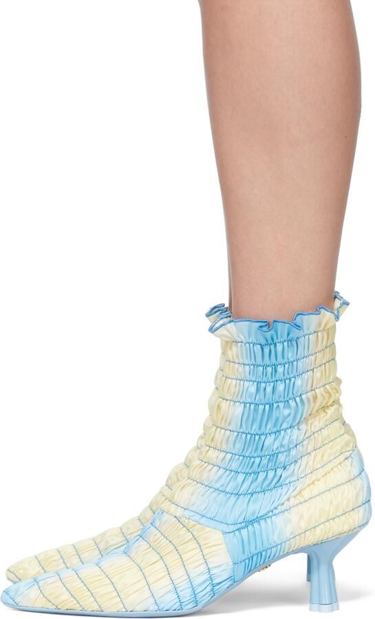 Amy Crookes Blue & Yellow Marthe Ankle Boots - Picture 3
