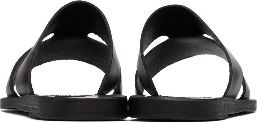 Ancient Greek Sandals Black Apteros Sandals