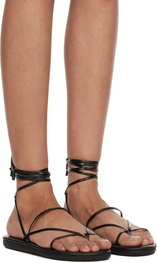 Ancient Greek Sandals Black String Flip Flops - Picture 2