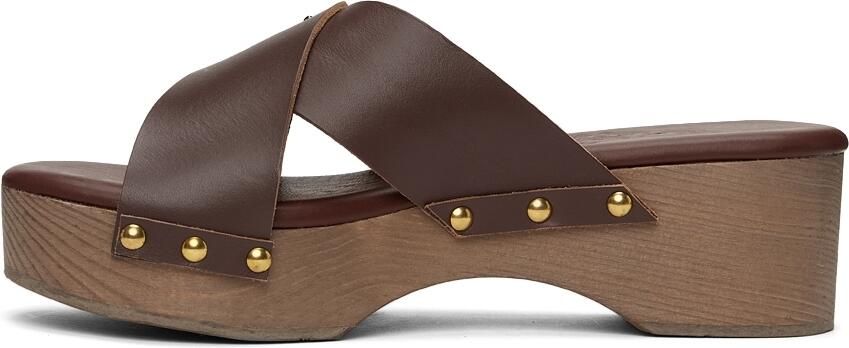 Ancient Greek Sandals Burgundy Marilisa Clog Sandals - Picture 4