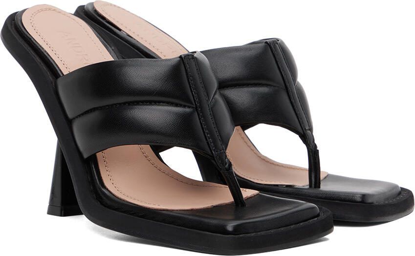 ANDREĀDAMO Black Padded Sandals - Picture 2