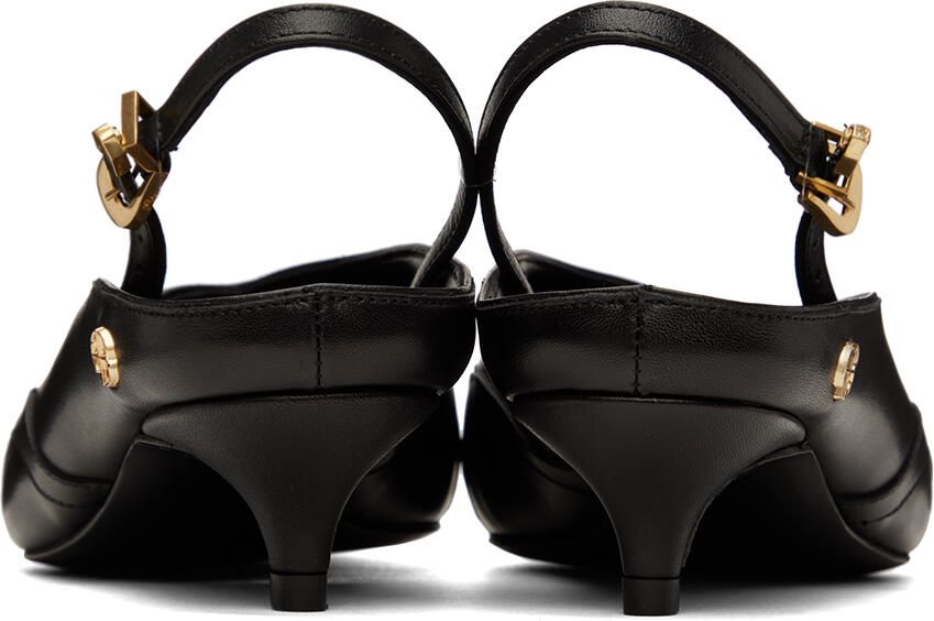 ANINE BING Rae 38mm leather slingback pumps Black