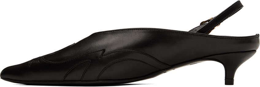 ANINE BING Rae 38mm leather slingback pumps Black - Picture 4