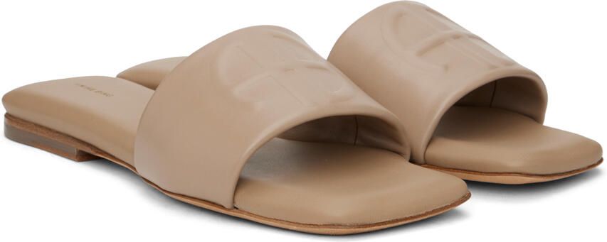 ANINE BING Ria open-toe leather slides Neutrals