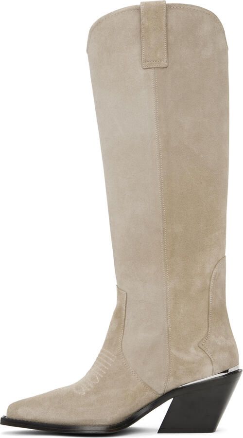 ANINE BING Tania knee-high suede boots Neutrals - Picture 2