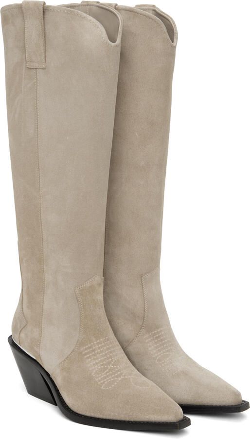 ANINE BING Tania knee-high suede boots Neutrals