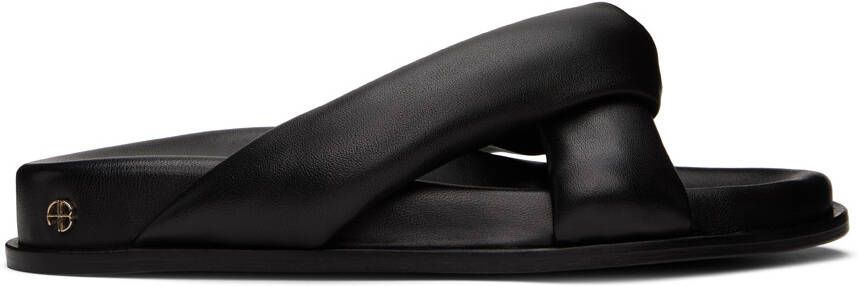 ANINE BING Kiva twisted-knot slides Black - Picture 5