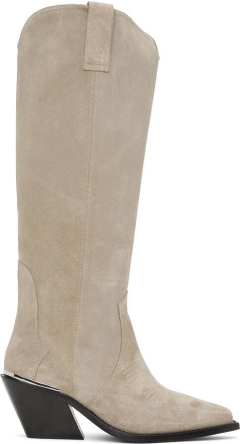 ANINE BING Tania knee-high suede boots Neutrals