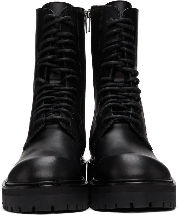 Ann Demeulemeester Black Buckle Lace-Up Boots - Picture 2