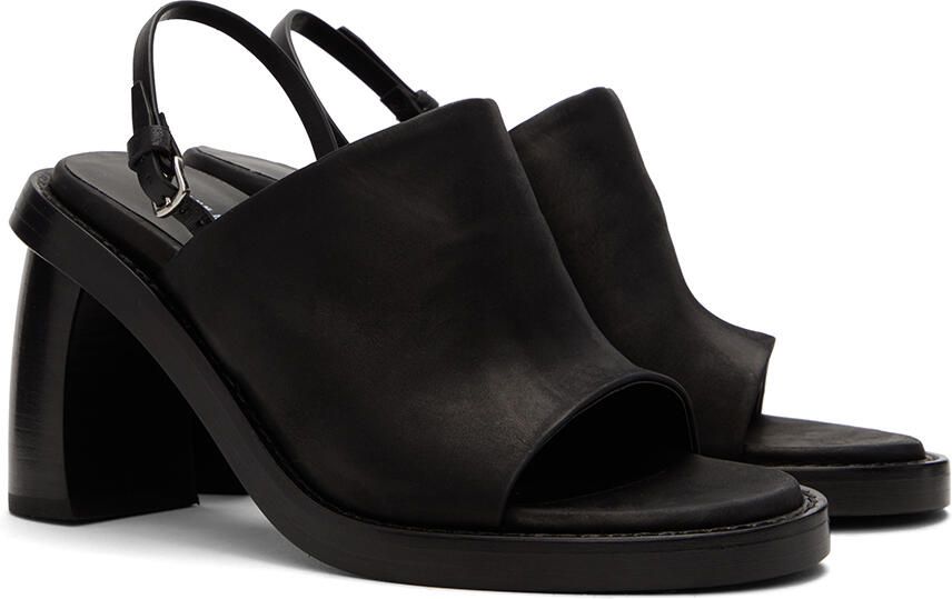 Ann Demeulemeester Black Calfskin Heeled Sandals - Picture 2