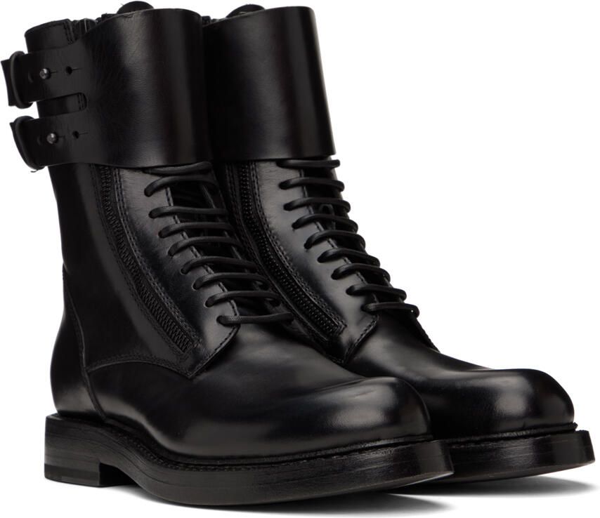 Ann Demeulemeester Black Jeroom Combat Boots - Picture 3