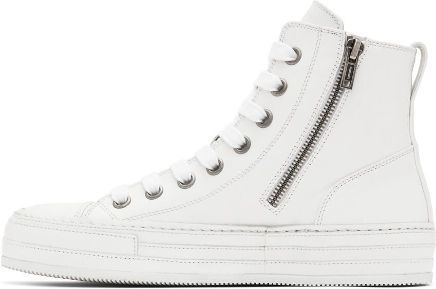 Ann Demeulemeester White Leather Raven Sneakers - Picture 3