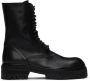 Ann Demeulemeester Black Buckle Lace-Up Boots - Thumbnail 1