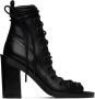 Ann Demeulemeester Black Lace-Up Heeled Sandals - Thumbnail 1
