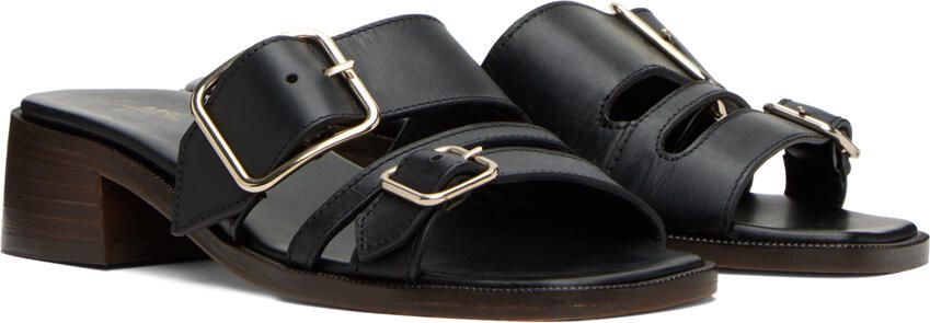 A.P.C. Black Aly À Talon Heeled Sandals - Picture 3