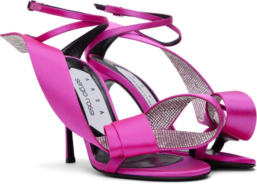 AREA Pink Sergio Rossi Edition Marquise Heeled Sandals - Picture 3