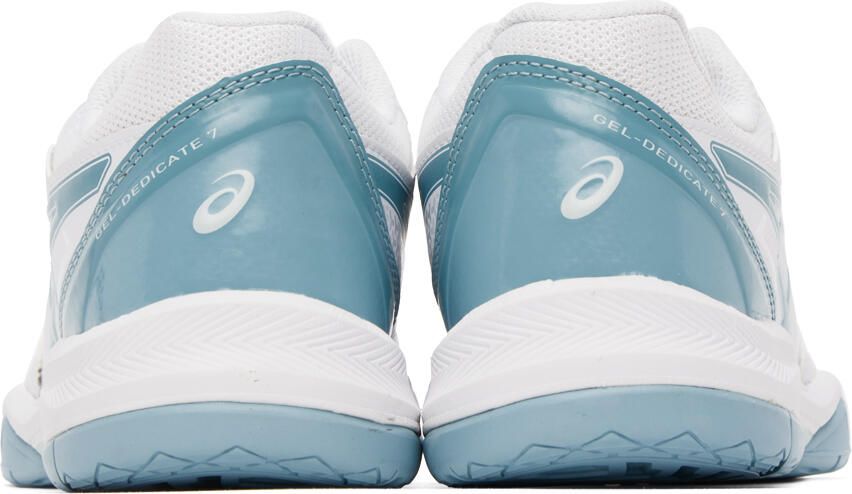 Asics White & Blue GEL-Dedicate 7 Sneakers