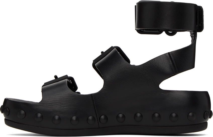 At.Kollektive Black Natacha Ramsay Levi Edition Studded Three Sandals - Picture 3