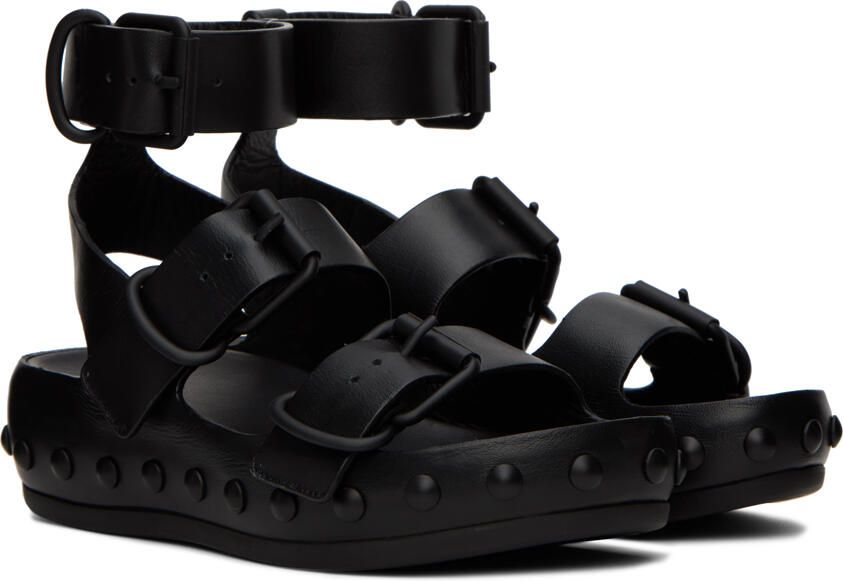 At.Kollektive Black Natacha Ramsay Levi Edition Studded Three Sandals - Picture 2