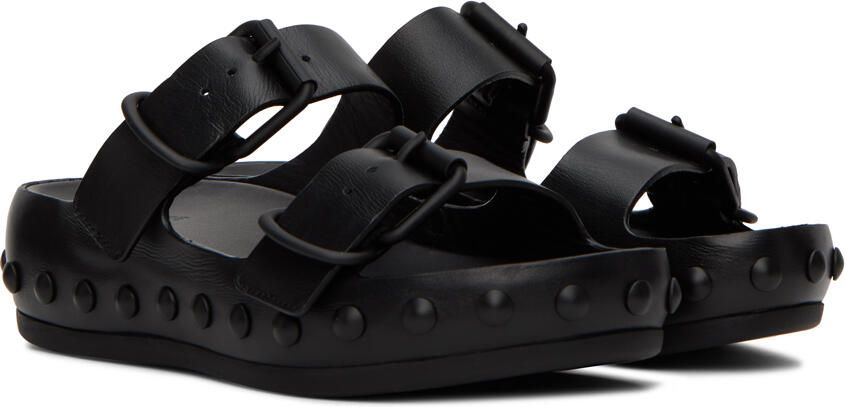 At.Kollektive Black Natacha Ramsay Levi Edition Studded Two Sandals - Picture 2