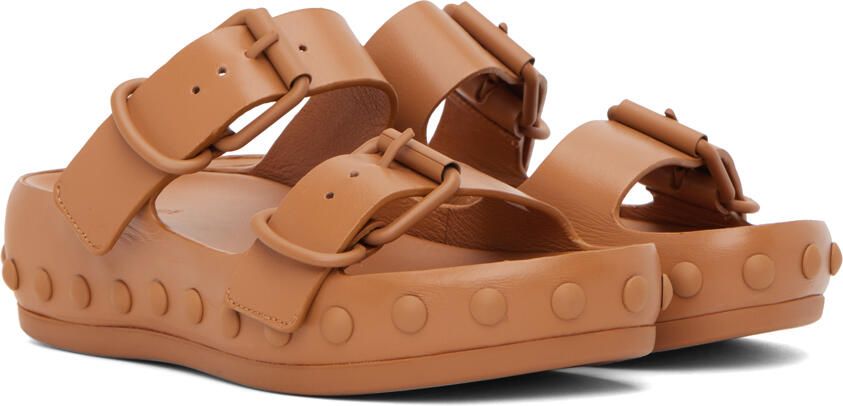 At.Kollektive Tan Natacha Ramsay Levi Edition Studded Two Sandals - Picture 2