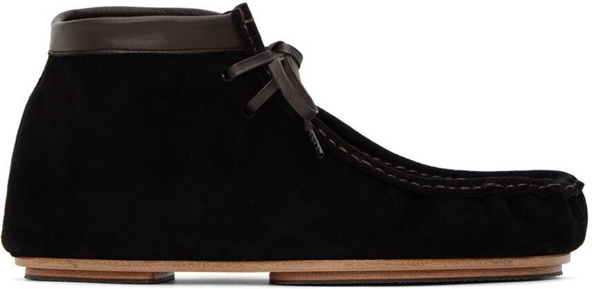 AURALEE Black Mocassin Desert Boots