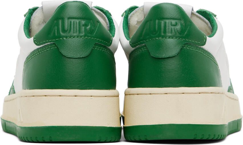 AUTRY Green & White Medalist Low Sneakers