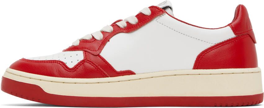 AUTRY Red & White Medalist Low Sneakers - Picture 3