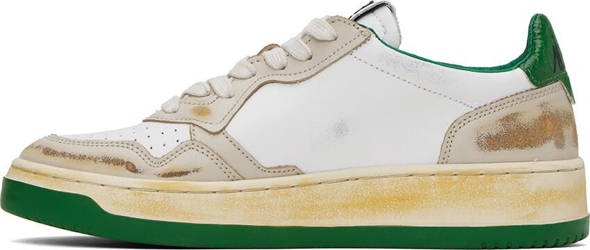 AUTRY White & Beige Super Vintage Sneakers - Picture 3