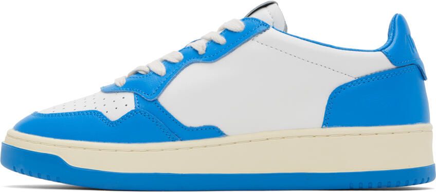 AUTRY White & Blue Medalist Low Sneakers - Picture 3