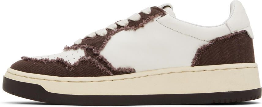 AUTRY White & Brown Medalist Low Sneakers - Picture 3