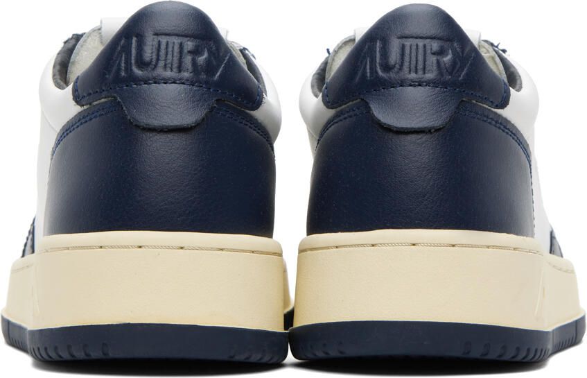 AUTRY White & Navy Medalist Low Sneakers