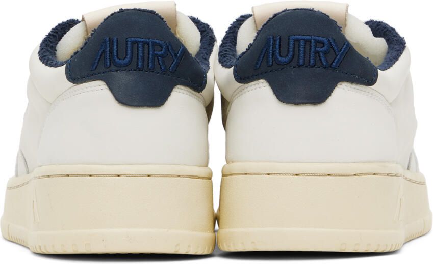 AUTRY White & Navy Medalist Low Sneakers