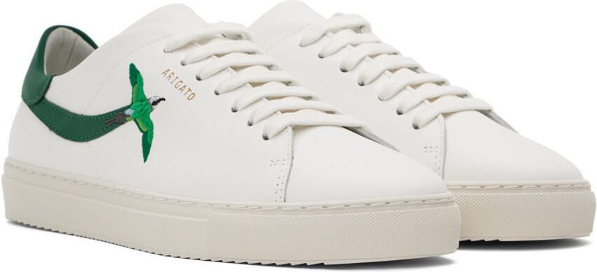 Axel Arigato White & Green Clean 90 Stripe Bee Bird Sneakers - Picture 2