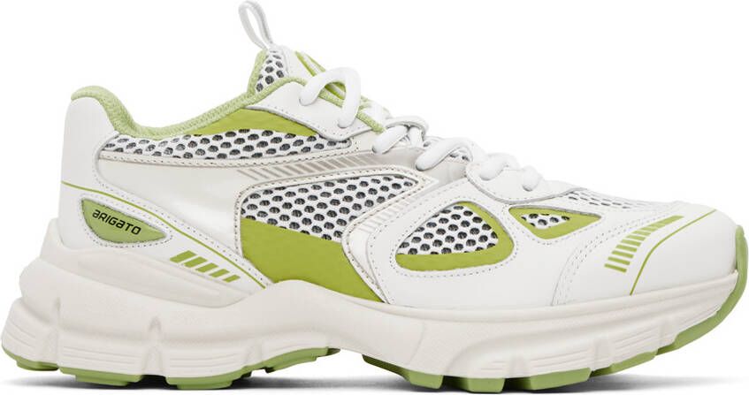 Axel Arigato White & Green Marathon Runner Sneakers