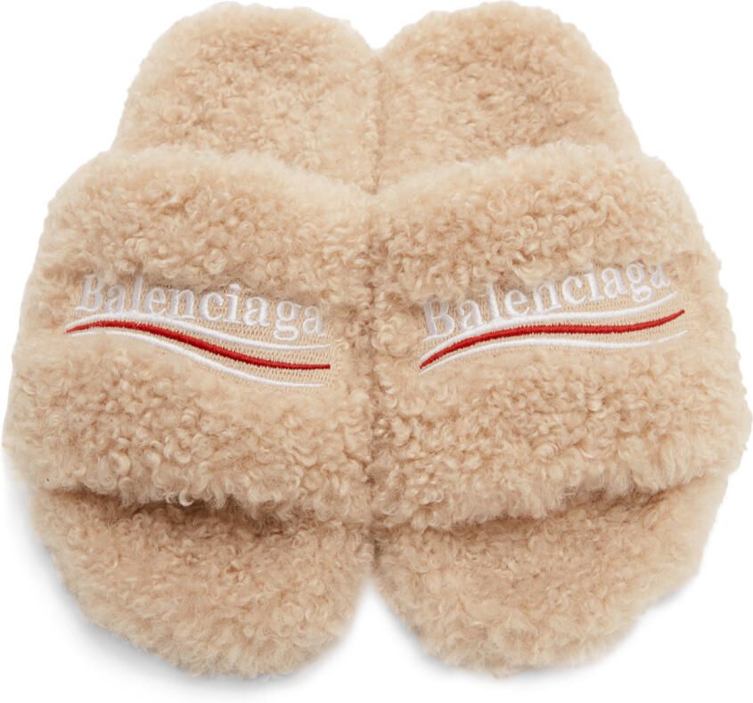 Balenciaga Beige Furry Campaign Slides - Picture 1