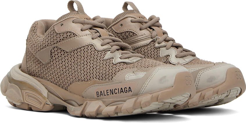 Balenciaga Beige Track 3 Low Top Sneakers - Picture 3