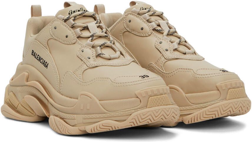 Balenciaga Beige Triple S Low-Top Sneakers - Picture 2