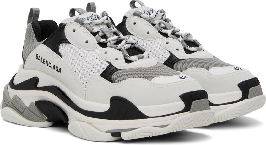 Balenciaga Black & Gray Triple S Sneakers - Picture 2