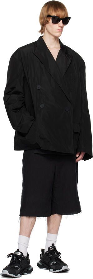 Balenciaga Black & Silver Track Sneakers - Picture 4