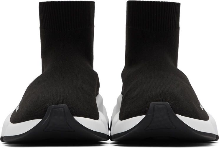 Balenciaga Black & White Speed Sneakers - Picture 3