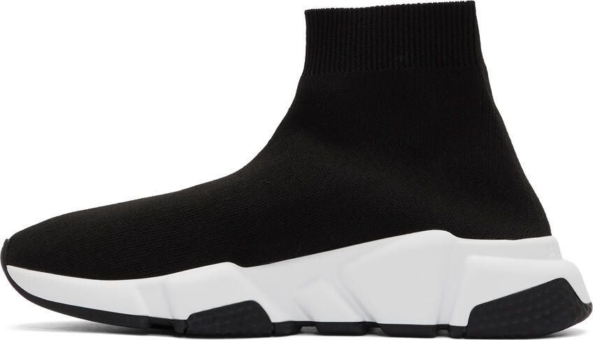 Balenciaga Black & White Speed Sneakers - Picture 2