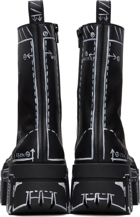 Balenciaga Black Bulldozer Lace-Up Boots - Picture 3