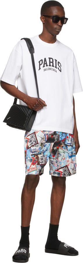 Balenciaga Black Cities 'Paris' Slide Sandals - Picture 3