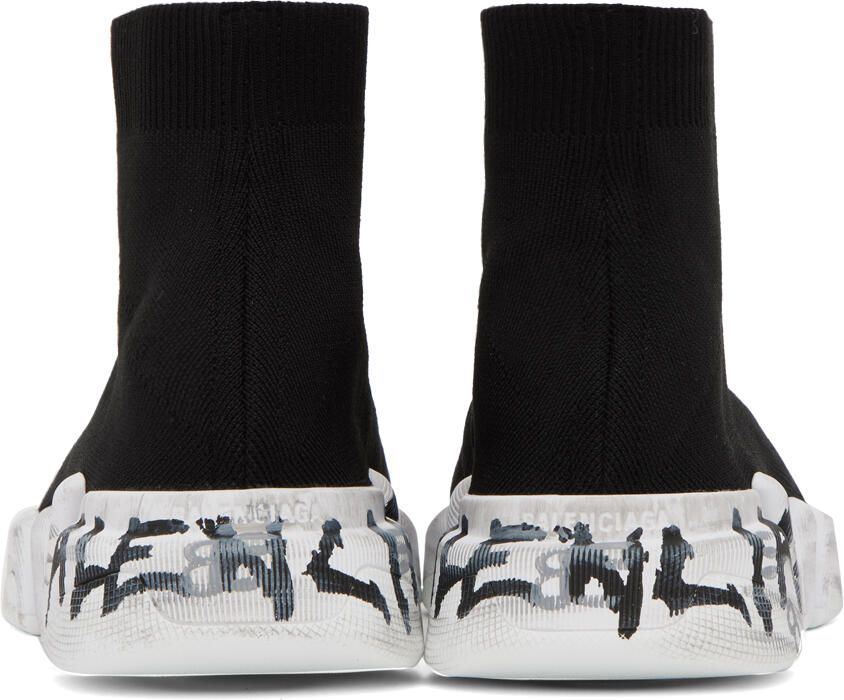 Balenciaga Black Speed 2.0 Graffiti Sneakers