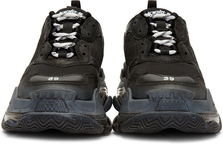 Balenciaga Black Triple S Clear Sole Sneakers - Picture 3